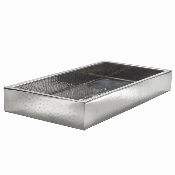 American Metalcraft SBHL 17.25" x 9.5" Rectangular Hammered Double Walled Stainless Steel Crate American Metalcraft