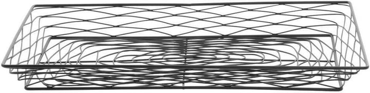 American Metalcraft BNBB13202 Black Rectangular Birdnest Metal Basket 20.5" x 12.625" x 1.75" American Metalcraft