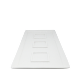 American Metalcraft SCT3 10.5"  5" Rectangle Plate with Three 2" Square Insets