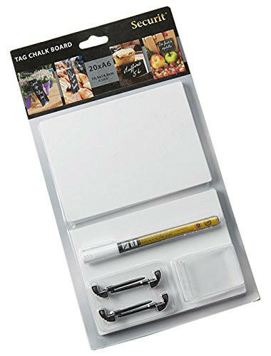 American Metalcraft TAGA6BL 6" x 4" Mini White Chalk Cards and Marker Display Kit - 20/Pack American Metalcraft