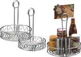 American Metalcraft SSCC8 7-3/4" Stainless Steel Round Scroll Design Condiment Caddy American Metalcraft