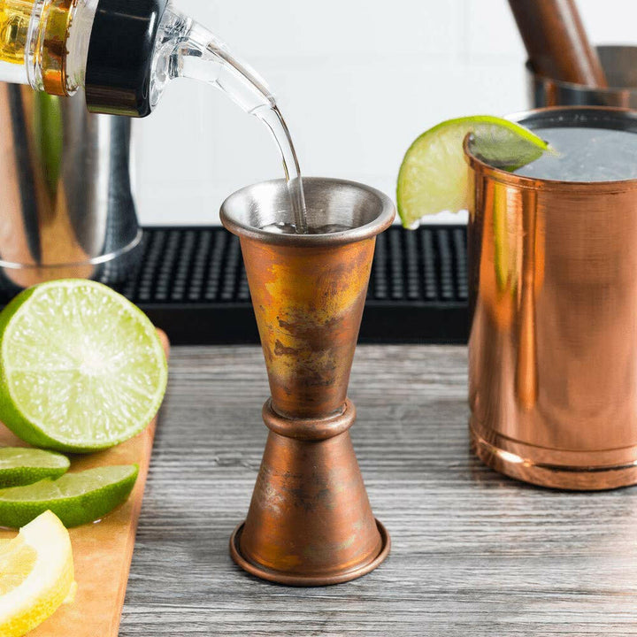 American Metalcraft ACJ4 1 oz X 1.5 oz Antique Copper Jigger American Metalcraft