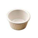 American Metalcraft MRF150W 1.5 oz White Round Melamine Fluted Ramekin American Metalcraft