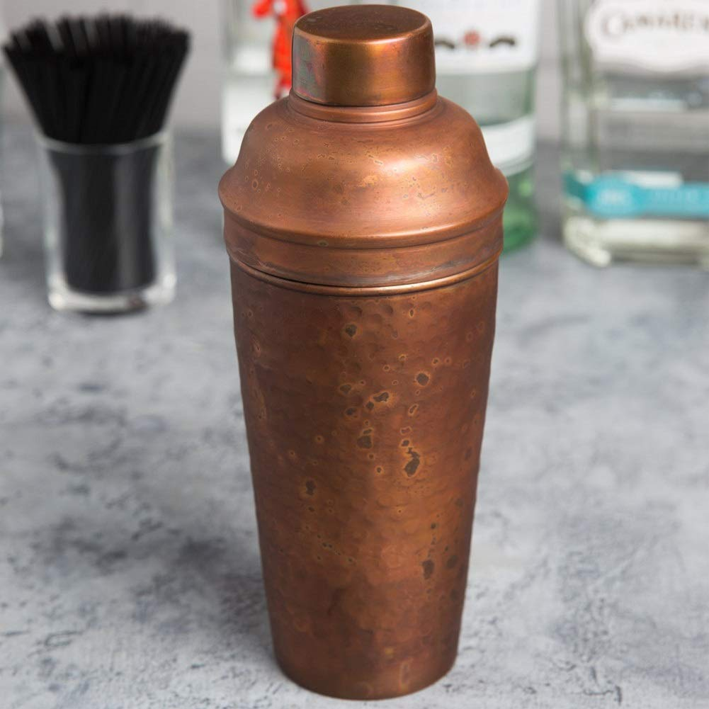 American Metalcraft ACSH Antique Copper Hammered 24 oz Shaker Set