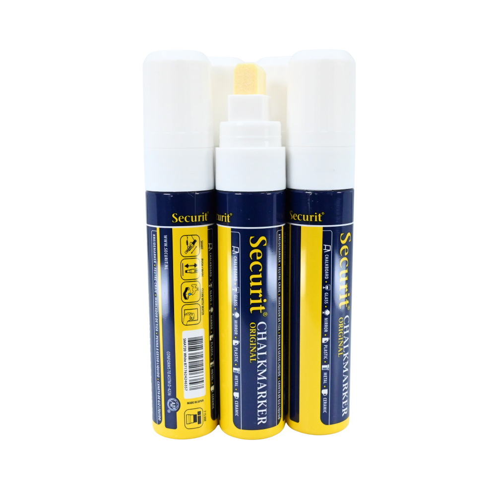 American Metalcraft Securit 6 Pack Big Tip White Chalk Markers (SMA720WT)