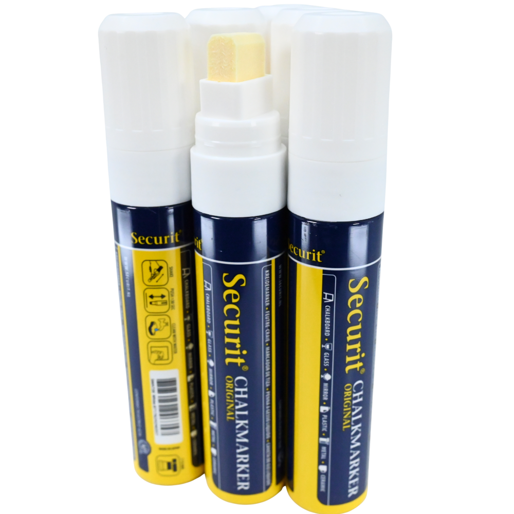 American Metalcraft Securit 6 Pack Big Tip White Chalk Markers (SMA720WT)