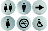 American Metalcraft SISSSET Universal Stainless Steel Door Signs, Set of 6