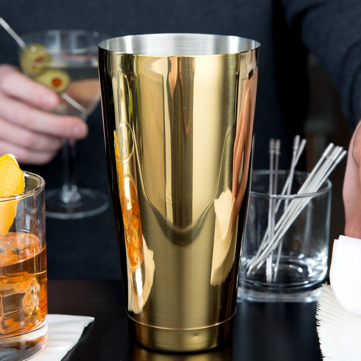 Barfly M37008GD Gold Plated Bar Shaker 28 oz 6/Case Barfly