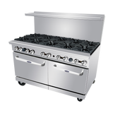 Atosa AGR-10B 60 Inch 10 Burner Commercial Gas Range Dual Oven