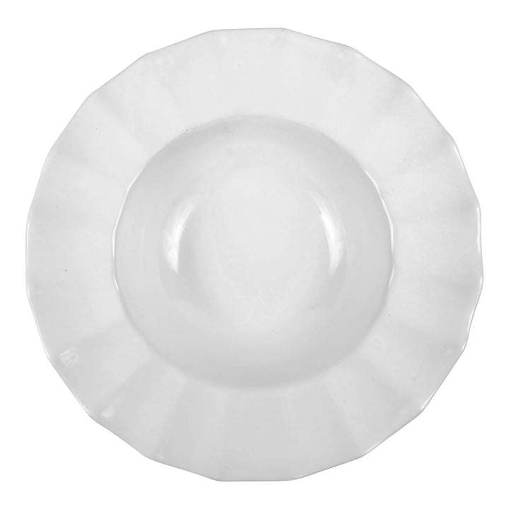 American Metalcraft CERRL12 12" Ruffle Rim White Round Bowl American Metalcraft