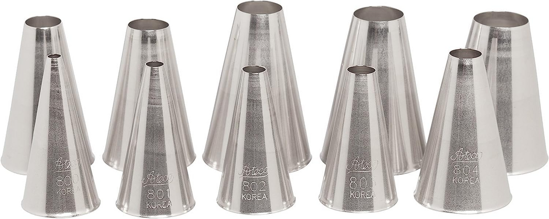 Ateco 810 10 Piece Plain Pastry Decorating Tip Set