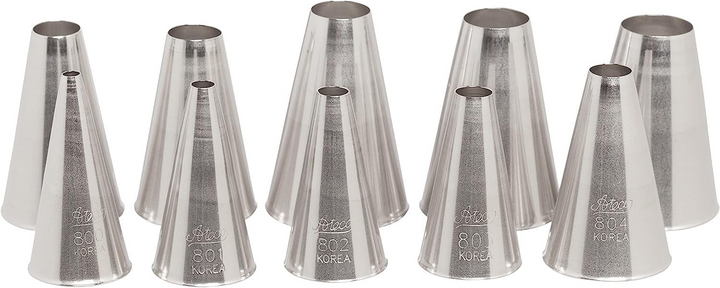 Ateco 810 10 Piece Plain Pastry Decorating Tip Set