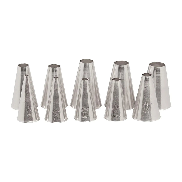 Ateco 810 10 Piece Plain Pastry Decorating Tip Set Ateco