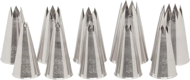 Ateco 830 10 Piece Star Pastry Decorating Tip Set Ateco