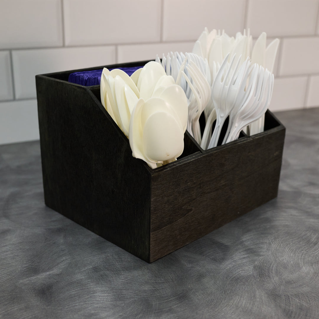 American Metalcraft PWBC7 Black Poplar Wood Coffee Caddy 7.5" x 6.5"