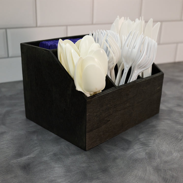 American Metalcraft PWBC7 Black Poplar Wood Coffee Caddy 7.5" x 6.5"