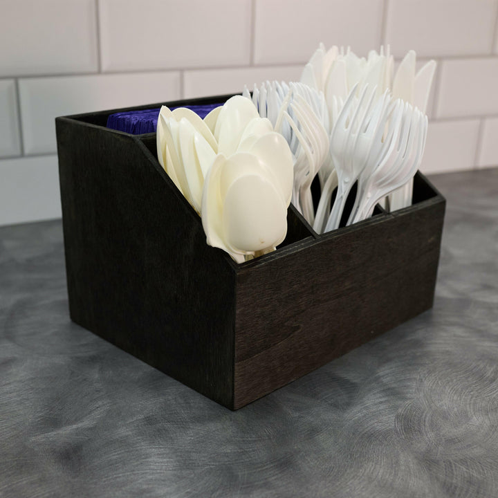 American Metalcraft PWBC7 Black Poplar Wood Coffee Caddy 7.5" x 6.5"