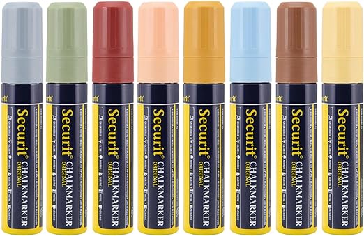 American Metalcraft Assorted Earth Tone Jumbo Tip Chalk Markers 8 Pack (SMA720V8ET)