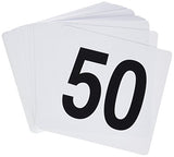 Winco TBN-50 Plastic Table Numbers 1-50, Double Sided, 4"