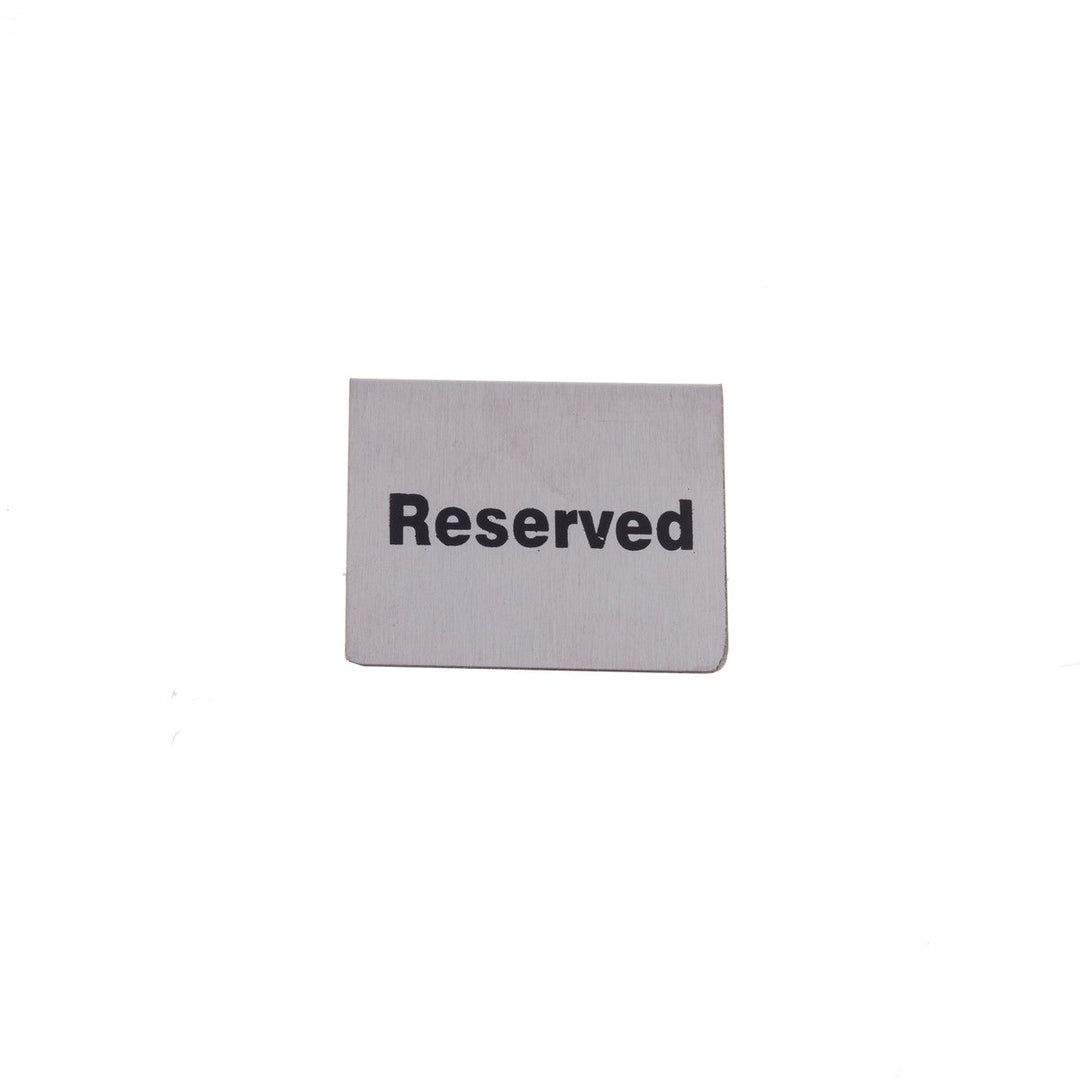 Tablecraft B9 2.5"X2"X2" Stainless Steel Buffet "Reserved" Tent Sign Tablecraft