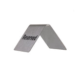 Tablecraft B9 2.5"X2"X2" Stainless Steel Buffet "Reserved" Tent Sign