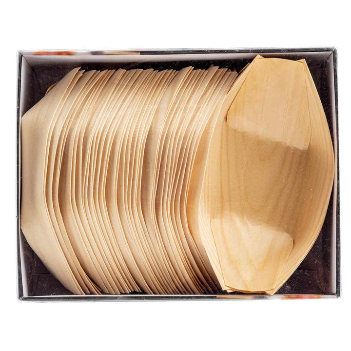 Tablecraft BAMDB65 6.5 X 3.5 Disposable Pinewood Bowls