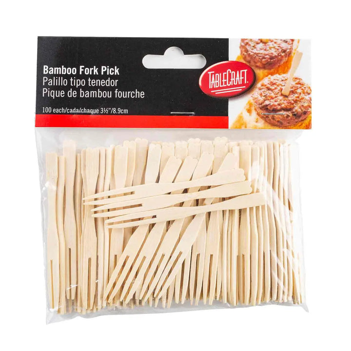 Tablecraft 3.5" Bamboo Fork Picks (BAMF35) Tablecraft