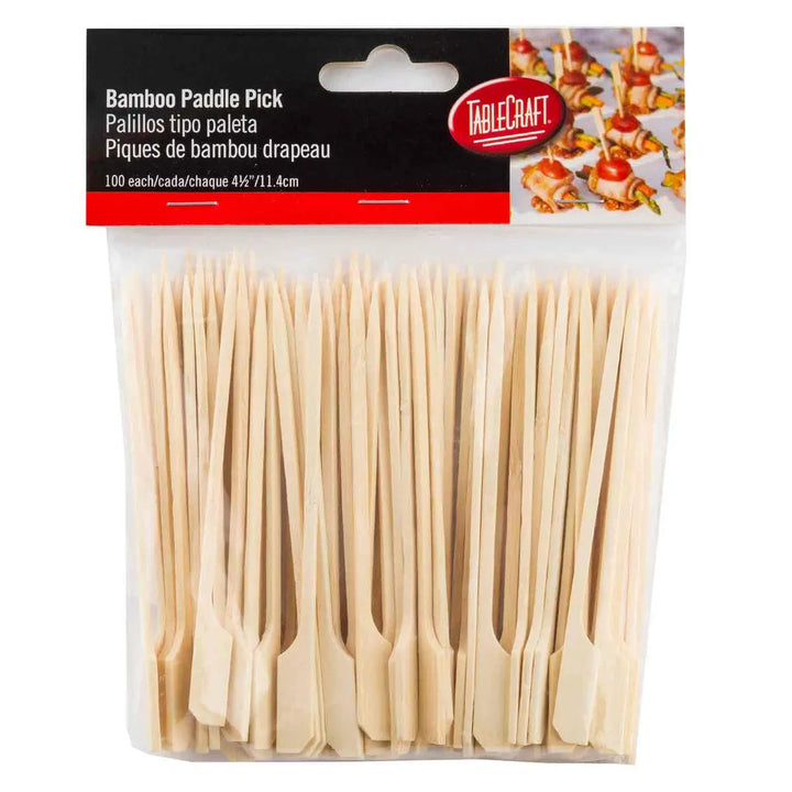 Tablecraft 4.5" Bamboo Paddle Picks (BAMP45)