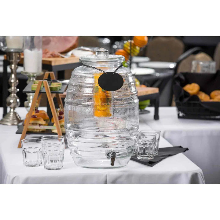 Tablecraft BDG1000 2.5 Gallon  Beehive Dispenser with Ice Core Infuser and Chalkboard Necklace Beverage Tablecraft