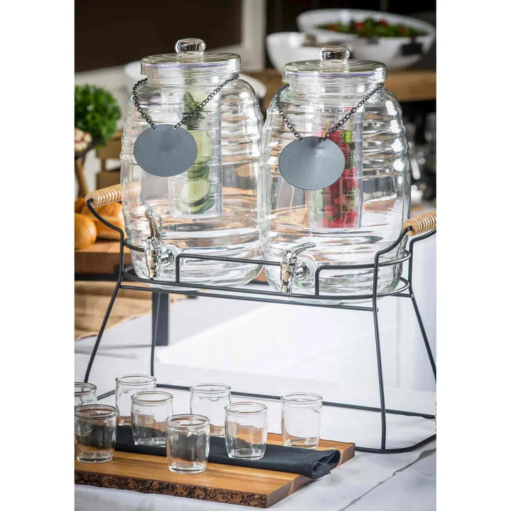 Tablecraft BDG1000 2.5 Gallon  Beehive Dispenser with Ice Core Infuser and Chalkboard Necklace Beverage Tablecraft
