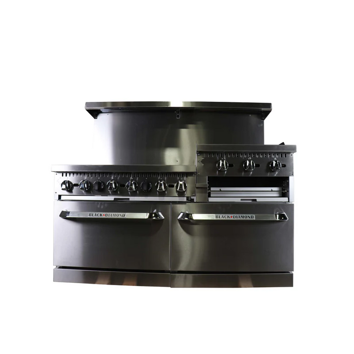 Adcraft BDGR-6024GB/NG 60" Wide Gas Range/Griddle/Broiler Combo with 6 Burner