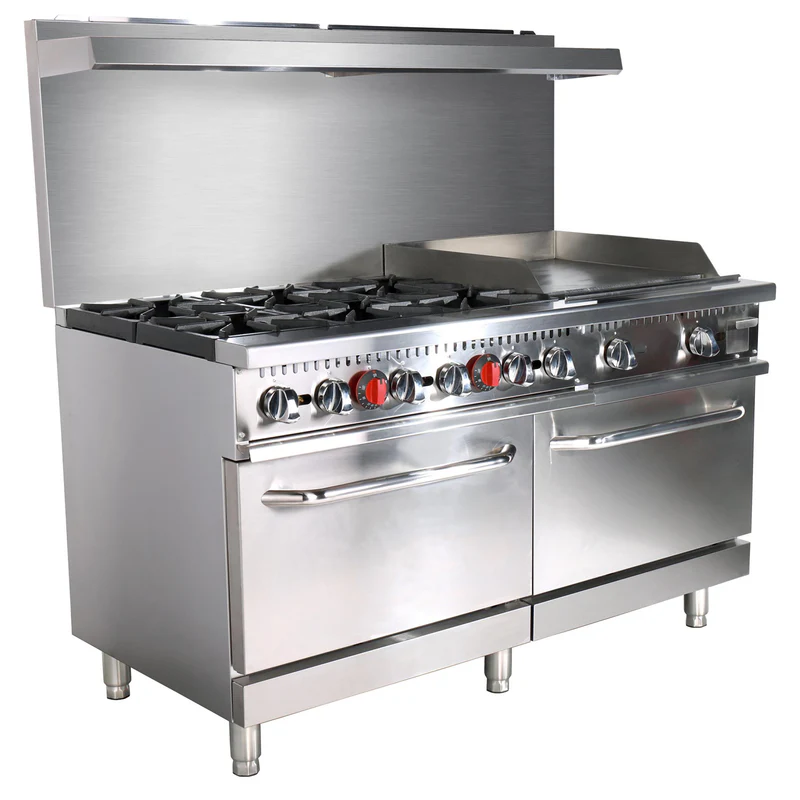 Adcraft BDGR-6024GB/NG 60" Wide Gas Range/Griddle/Broiler Combo with 6 Burner