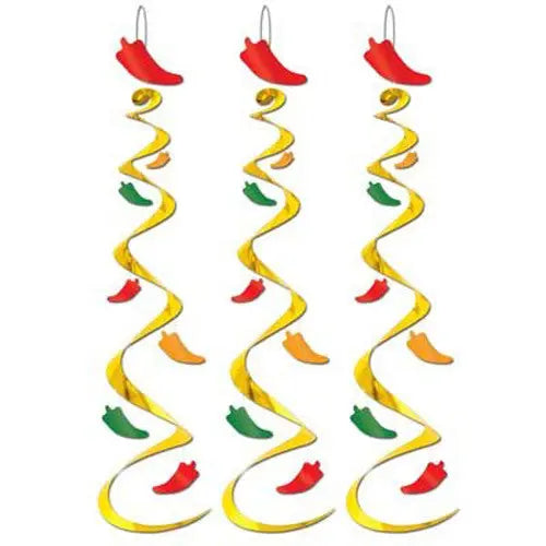 Beistle 50061 30" Chili Pepper Whirls 3/Pack Beistle