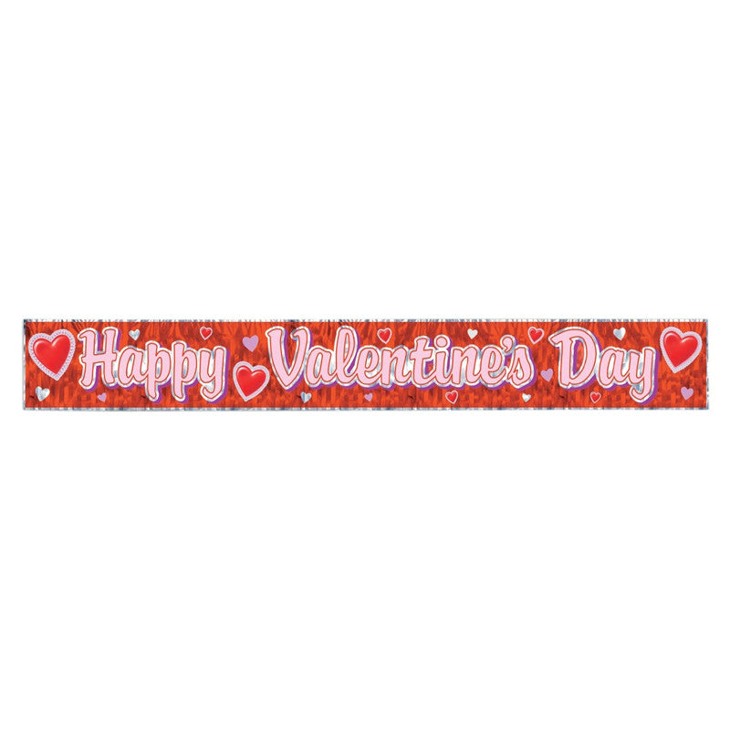 Beistle 70880 Valentine's Banner 8" x 5' Mettalic