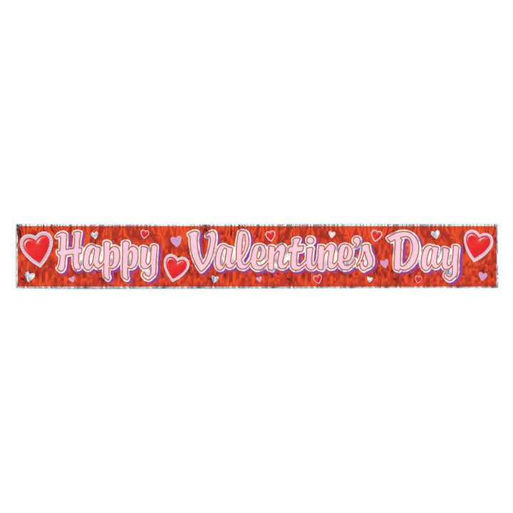 Beistle 70880 Valentine's Banner 8" x 5' Mettalic Beistle