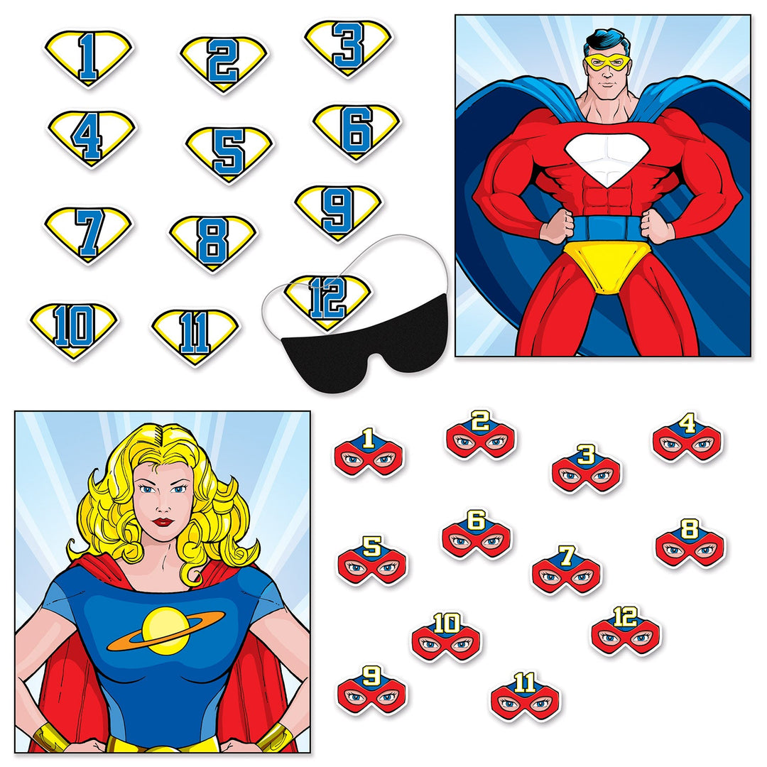 Beistle Superhero Party Game with Mask – Hero Theme Set