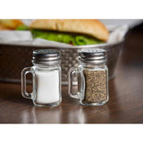 Tablecraft C170-12 Mason Salt & Pepper Shaker with Stainless Steel Top 12/Pack