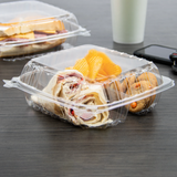 Dart C90PST3 9X8 3-Compartment ClearSeal Hinged Container