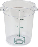 Carlisle StorPlus 4 Quart Round Clear Polycarbonate Food Storage Container