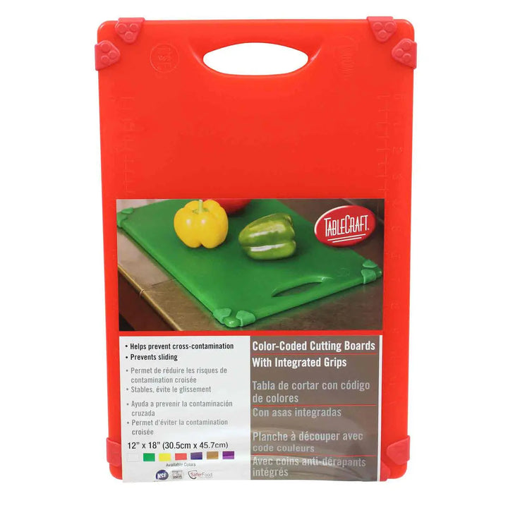 Tablecraft CBG1218ARD 12X18 Grippy Cutting Board - Red