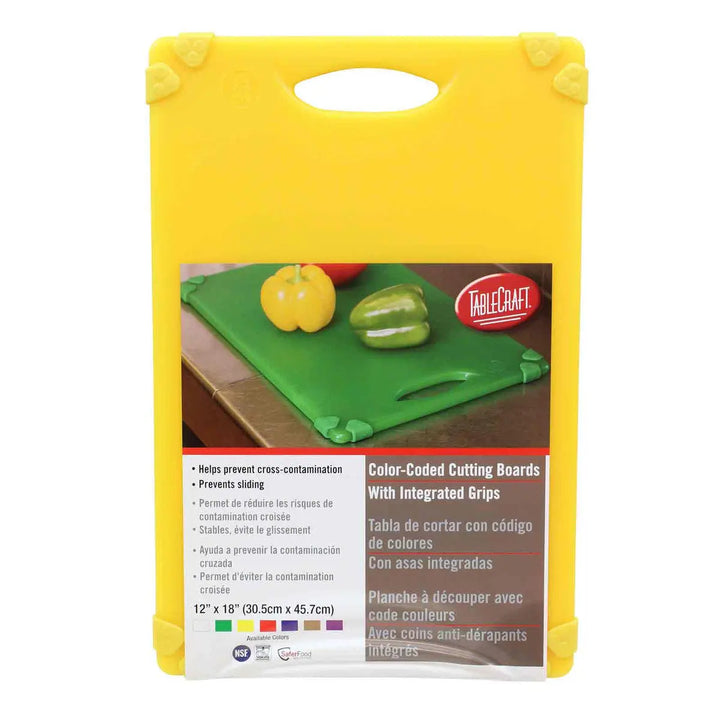 Tablecraft CBG1218AYL 12X18 Grippy Cutting Board - Yellow Tablecraft