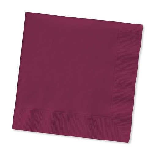 Creative Converting 10" X 10" Burgundy Beverage Napkins Creative Converting