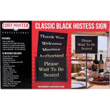 Chef-Master Hostess Teller Sign 11x14 Double Sided Classic Black
