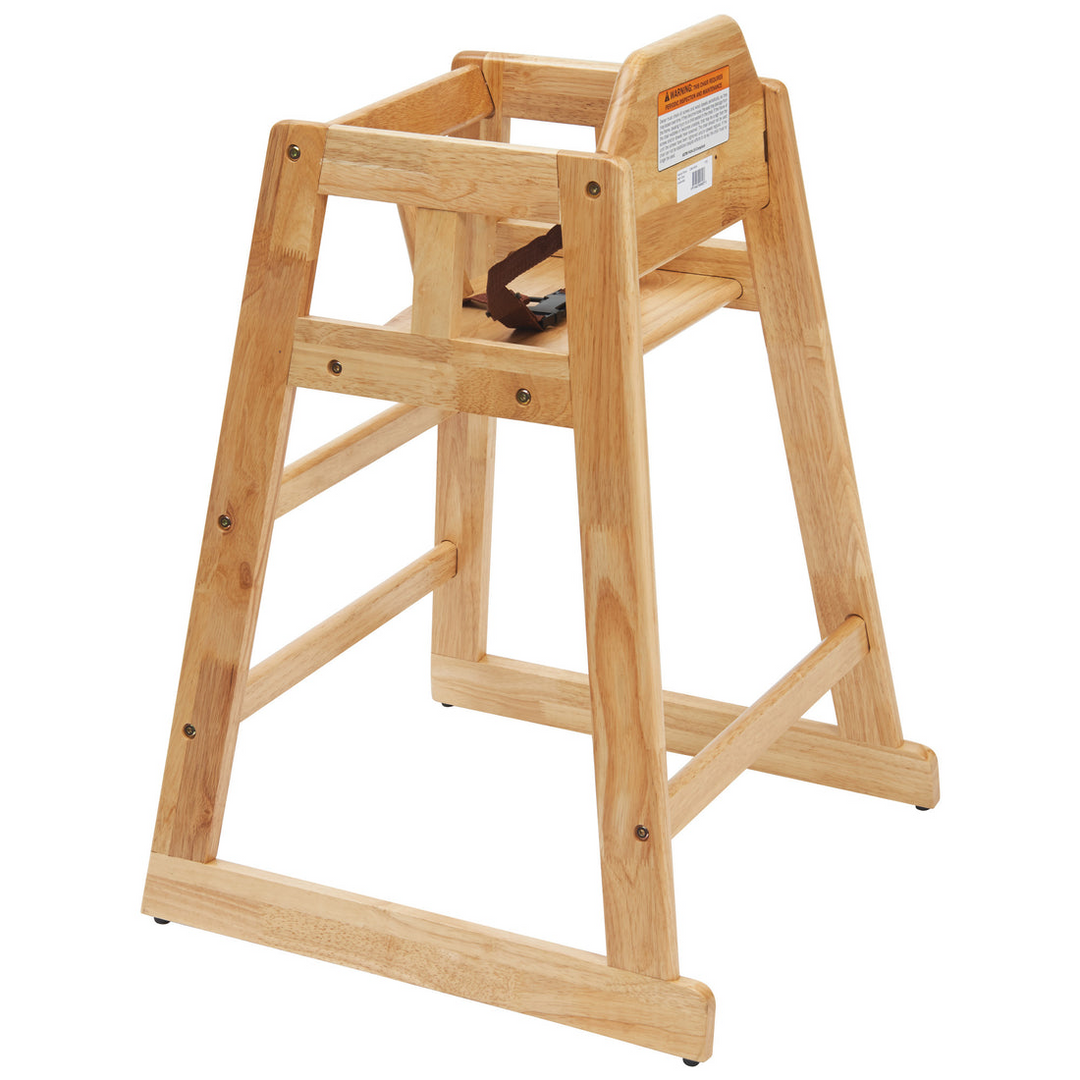 Winco CHH-101 Natural Wooden Knocked Down High Chair Winco