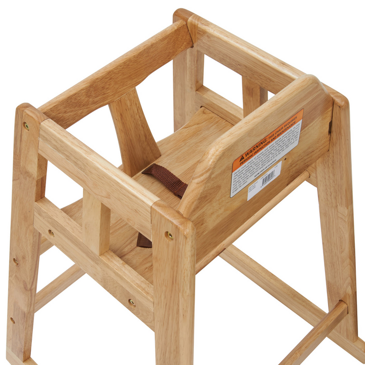 Winco CHH-101 Natural Wooden Knocked Down High Chair Winco