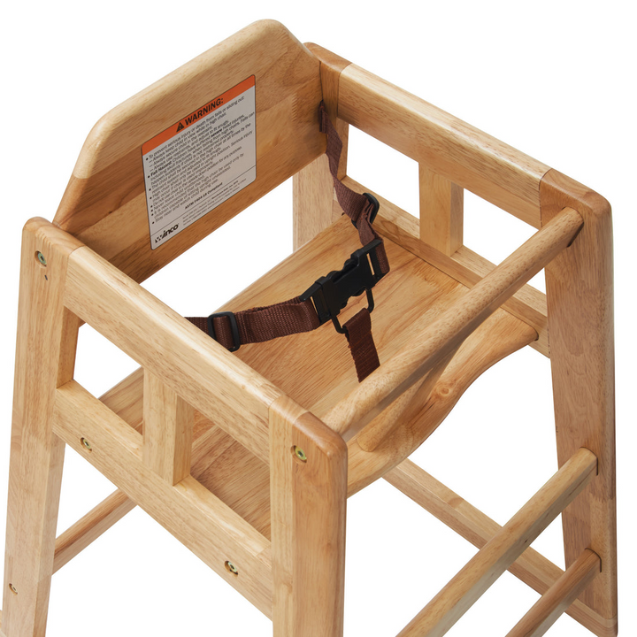 Winco CHH-101 Natural Wooden Knocked Down High Chair Winco