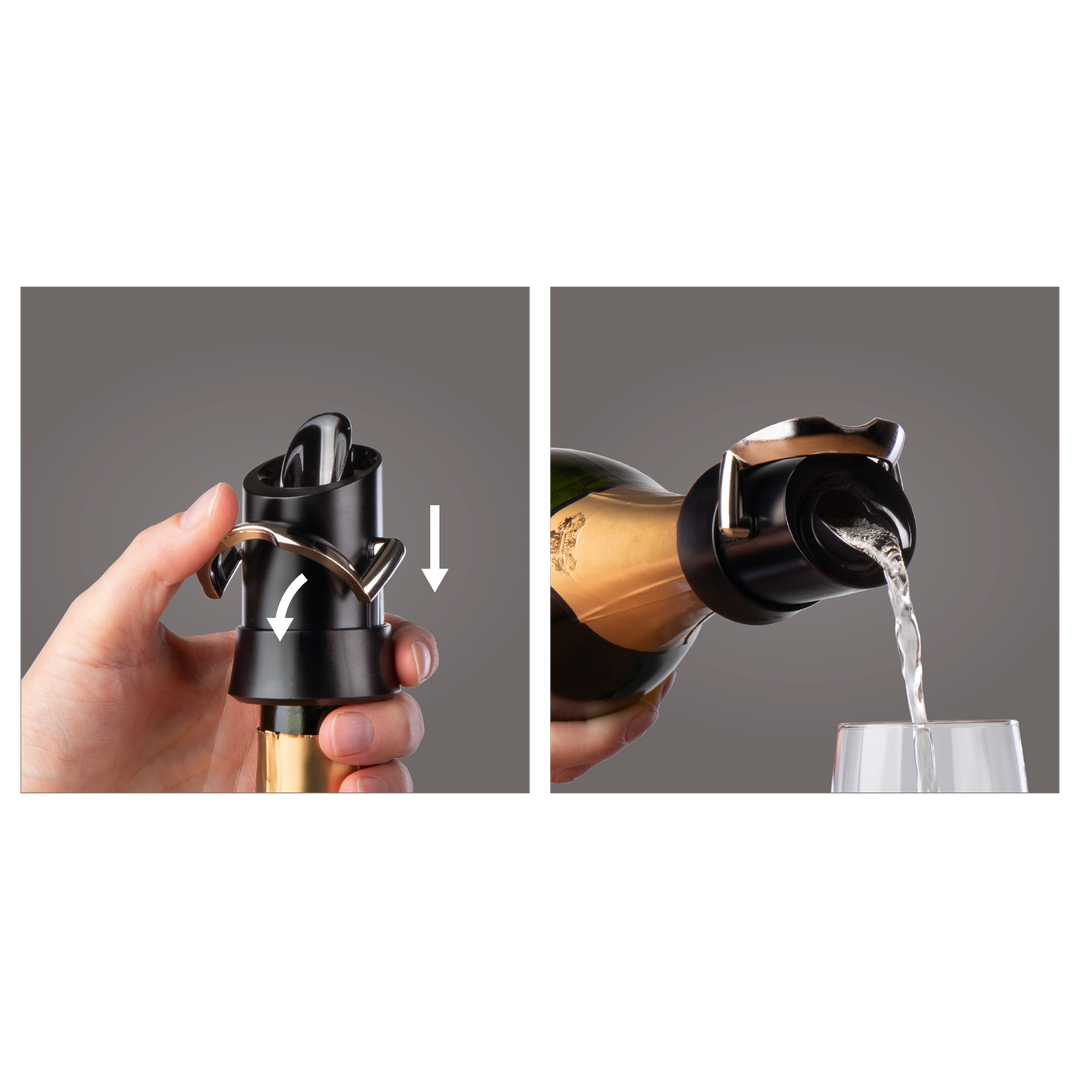 Vacu Vin 1880460 Champagne Saver/Pourer Black