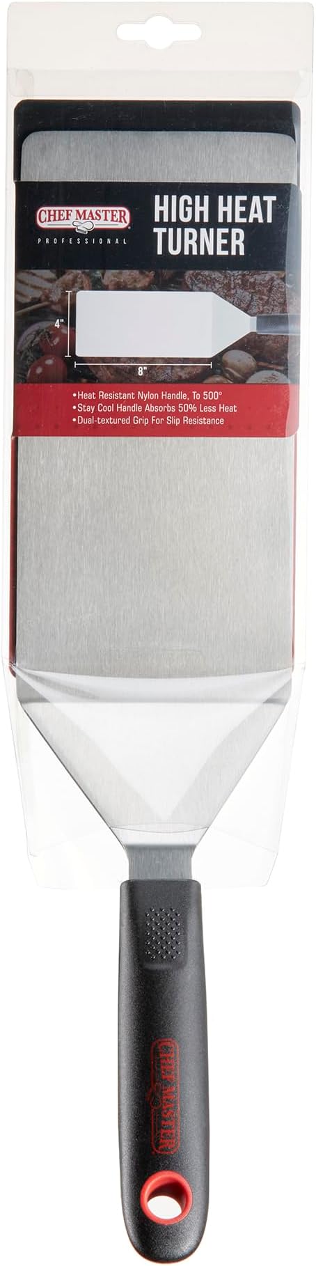 Chef Master 90280 Stainless Steel High Heat Turner 8" x 4"