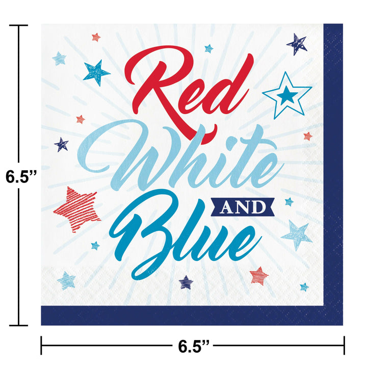 Creative Converting 13" X 13" Patriotic Party Beverage Napkins Creative Converting