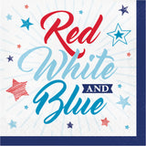 Creative Converting 13" X 13" Patriotic Party Beverage Napkins